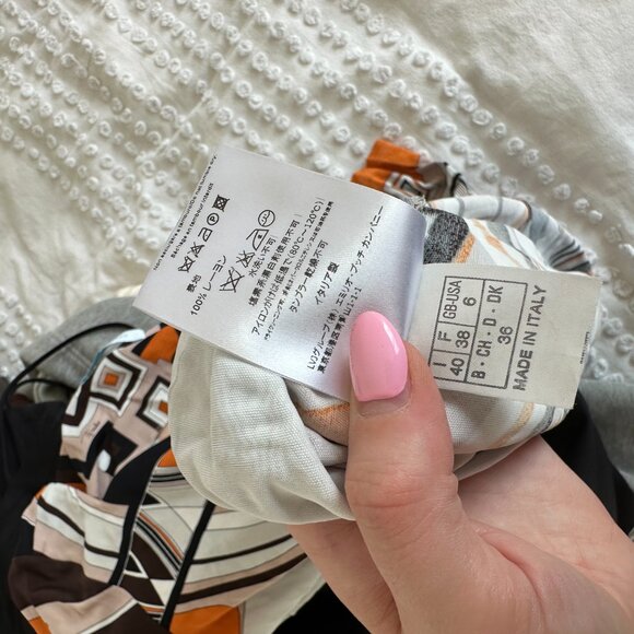 Emilio Pucci Tunic Square Neckline Allover Abstract Print 3/4 Sleeves Sz 6 - Picture 3 of 9